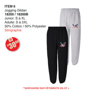 Item 06 Balbuzard Jogging Gildan 18200 18200B 2025
